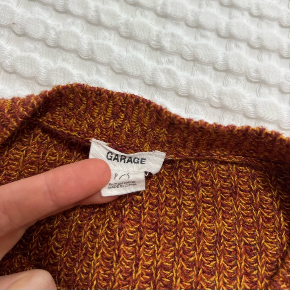 Garage Burnt Orange Fall Knit Cropped Sweater - Picture 3 of 9